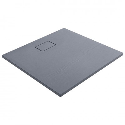 Oltens Bergytan brodzik kwadratowy 90x90 cm RockSurface szary beton 17101700