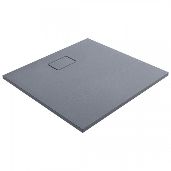 Oltens Bergytan brodzik kwadratowy 90x90 cm RockSurface szary beton 17101700