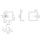 Oltens Bergytan brodzik kwadratowy 90x90 cm RockSurface szary beton 17101700