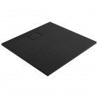 Oltens Bergytan brodzik kwadratowy 100x100 cm RockSurface czarny mat 17102300
