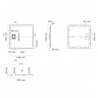 Oltens Bergytan brodzik kwadratowy 100x100 cm RockSurface czarny mat 17102300