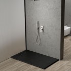 Oltens Bergytan brodzik prostokątny 120x70 cm RockSurface czarny mat 15102300