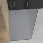 Oltens Bergytan brodzik prostokątny 120x70 cm RockSurface szary beton 15102700