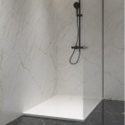 Oltens Bergytan brodzik prostokątny 120x80 cm RockSurface biały 15103000