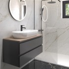 Oltens Bergytan brodzik prostokątny 140x70 cm RockSurface biały 15105000