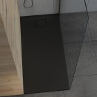 Oltens Bergytan brodzik prostokątny 140x80 cm RockSurface czarny mat 15106300