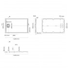 Oltens Bergytan brodzik prostokątny 140x90 cm RockSurface biały 15107000