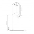 Oltens Bo ścianka prysznicowa Walk-In 100 cm profil czarny mat 22002300