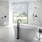 Oltens Bo ścianka prysznicowa Walk-In 100 cm profil czarny mat 22002300