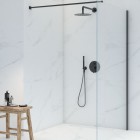 Oltens Bo ścianka prysznicowa Walk-In 100 cm profil czarny mat 22002300