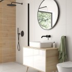 Oltens Bo ścianka prysznicowa Walk-In 100 cm profil czarny mat 22002300