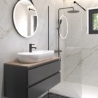 Oltens Bo ścianka prysznicowa Walk-In 100 cm profil czarny mat 22002300
