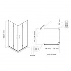 Oltens Byske kabina prysznicowa 80x80 cm kwadratowa 20001100