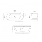 Oltens Delva wanna wolnostojąca przyścienna 150x70 cm akrylowa owalna biała 12018000