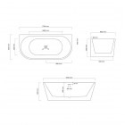 Oltens Delva wanna wolnostojąca przyścienna 170x80 cm akrylowa owalna biała 12019000