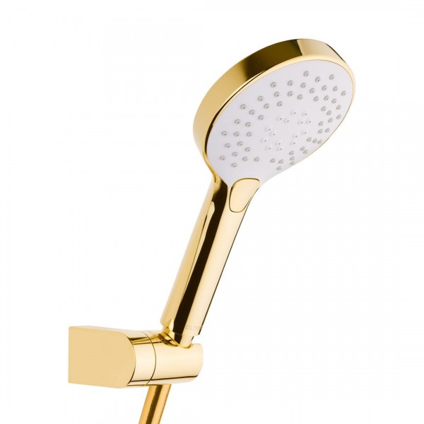 OUTLET Oltens Driva EasyClick Gide zestaw prysznicowy złoty połysk/biały 36007080