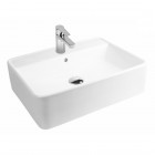 Oltens Duve umywalka 58x43,5 cm nablatowa prostokątna z powłoką SmartClean biała 41812000