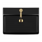 Oltens Duve umywalka 60x42 cm nablatowa prostokątna czarny mat 41300300