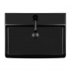 Oltens Duve umywalka 60x42 cm nablatowa prostokątna z powłoką SmartClean czarny mat 41800300