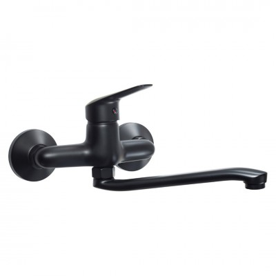 Deante Neo Boro bateria kuchenna ścienna czarny mat BMO_N80M