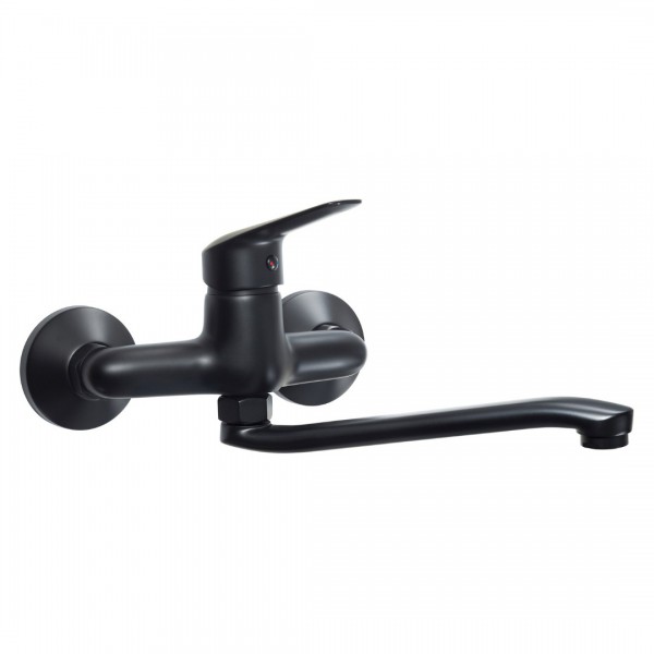 Deante Neo Boro bateria kuchenna ścienna czarny mat BMO_N80M