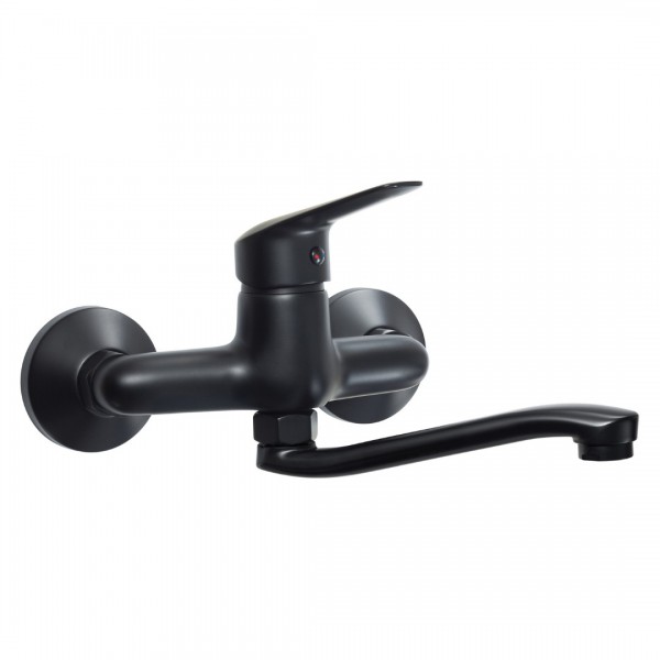 Deante Neo Boro Nero bateria umywalkowa ścienna czarny mat BMO_N50M