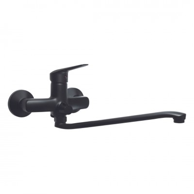 Deante Neo Boro bateria umywalkowa ścienna chrom czarny mat BMO_N56M