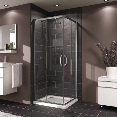 Hüppe Ena 2.0 kabina prysznicowa kwadratowa 80 cm srebrny połysk/szkło przezroczyste 140102069322