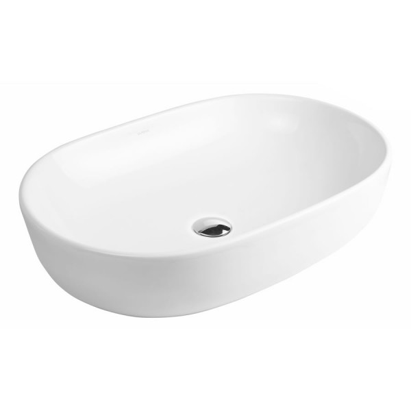 Oltens Hamnes umywalka 60x42,5 cm nablatowa owalna biała 40315000