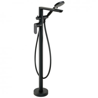 Deante Alpinia Bateria wannowa wolnostojąca z kompletem natryskowym czarny mat BGA_N17M