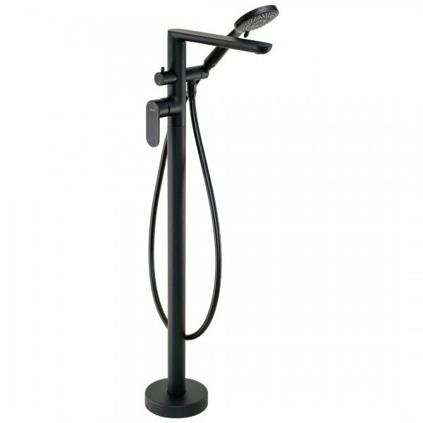 Deante Alpinia Bateria wannowa wolnostojąca z kompletem natryskowym czarny mat BGA_N17M