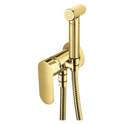 Deante Alpinia bateria bidetowa podtynkowa ze słuchawką typu bidetta złoty połysk BGA_Z34M