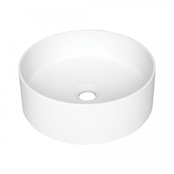 Deante Silia umywalka nablatowa okrągła 36 cm alabaster CQS_AU4S