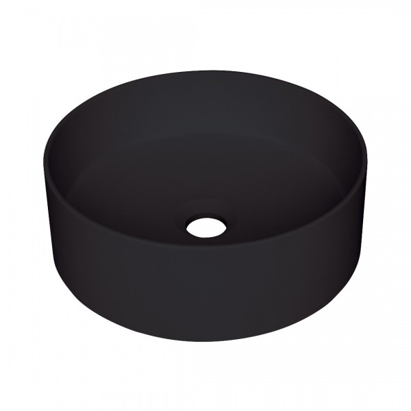 Deante Silia umywalka nablatowa okrągła 36 cm czarny mat CQS_NU4S