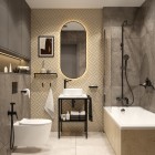 Deante Silia zestaw 6w1 stelaż podtynkowy z miską WC wiszącą, deską wolnoopadającą i przyciskiem czarny mat CDLN6ZPW