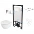 Deante Silia zestaw 6w1 stelaż podtynkowy z miską WC wiszącą, deską wolnoopadającą i przyciskiem chrom CDLS6ZPW