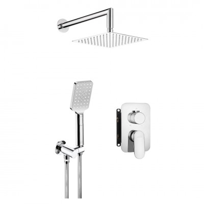 Deante Alpinia zestaw prysznicowy podtynkowy z deszczownicą 25 cm BXYZ0GAM