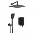 Deante Alpinia zestaw prysznicowy podtynkowy z deszczownicą 25 cm czarny mat BXYZNGAM