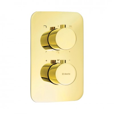 Deante Box bateria wannowo-prysznicowa podtynkowa termostatyczna złoty połysk BXY_ZEBT