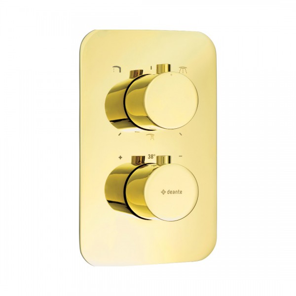 Deante Box bateria wannowo-prysznicowa podtynkowa termostatyczna złoty połysk BXY_ZEBT
