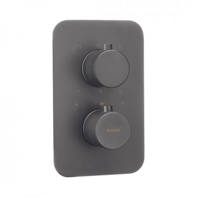 Deante Box bateria wannowo-prysznicowa podtynkowa termostatyczna titanium BXY_DEBT