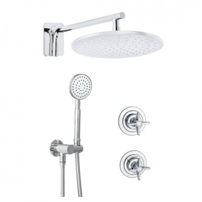 Deante Temisto zestaw prysznicowy podtynkowy deszczownica 25 cm chrom NAC_09QT
