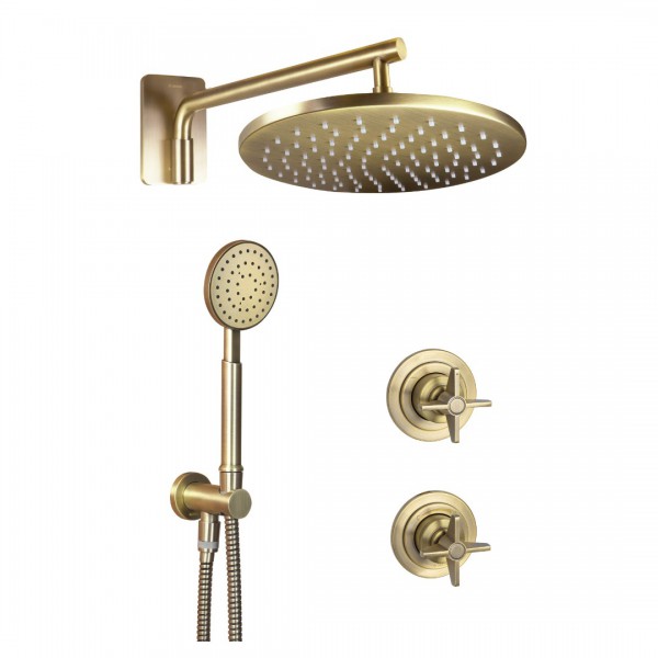 Deante Temisto zestaw prysznicowy podtynkowy deszczownica 25 cm mosiądz NAC_M9QT