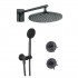 Deante Temisto zestaw prysznicowy podtynkowy deszczownica 25 cm czarny mat NAC_N9QT