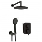 Deante Arnika zestaw prysznicowy podtynkowy z deszczownicą 25 cm czarny mat BXYZNQAM