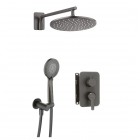 Deante Arnika zestaw prysznicowy podtynkowy z deszczownicą 25 cm titanium BXYZDQAM