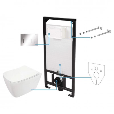 Deante Hiacynt zestaw 6w1 przycisk chrom CDYS6ZPW