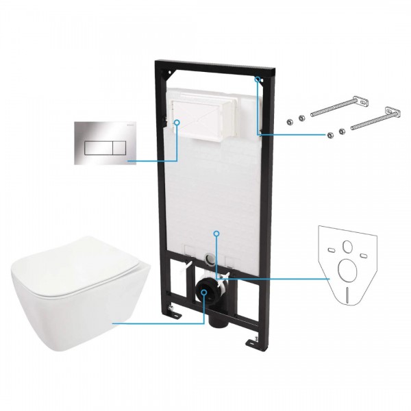 Deante Hiacynt zestaw 6w1 przycisk chrom CDYS6ZPW