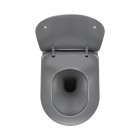 Deante Peonia miska WC wisząca bezkołnierzowa z deską wolnoopadającą antracyt/titanium CDEDDZPW