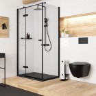 Deante Peonia muszla wisząca bez kołnierza czarny mat CDE NZPW